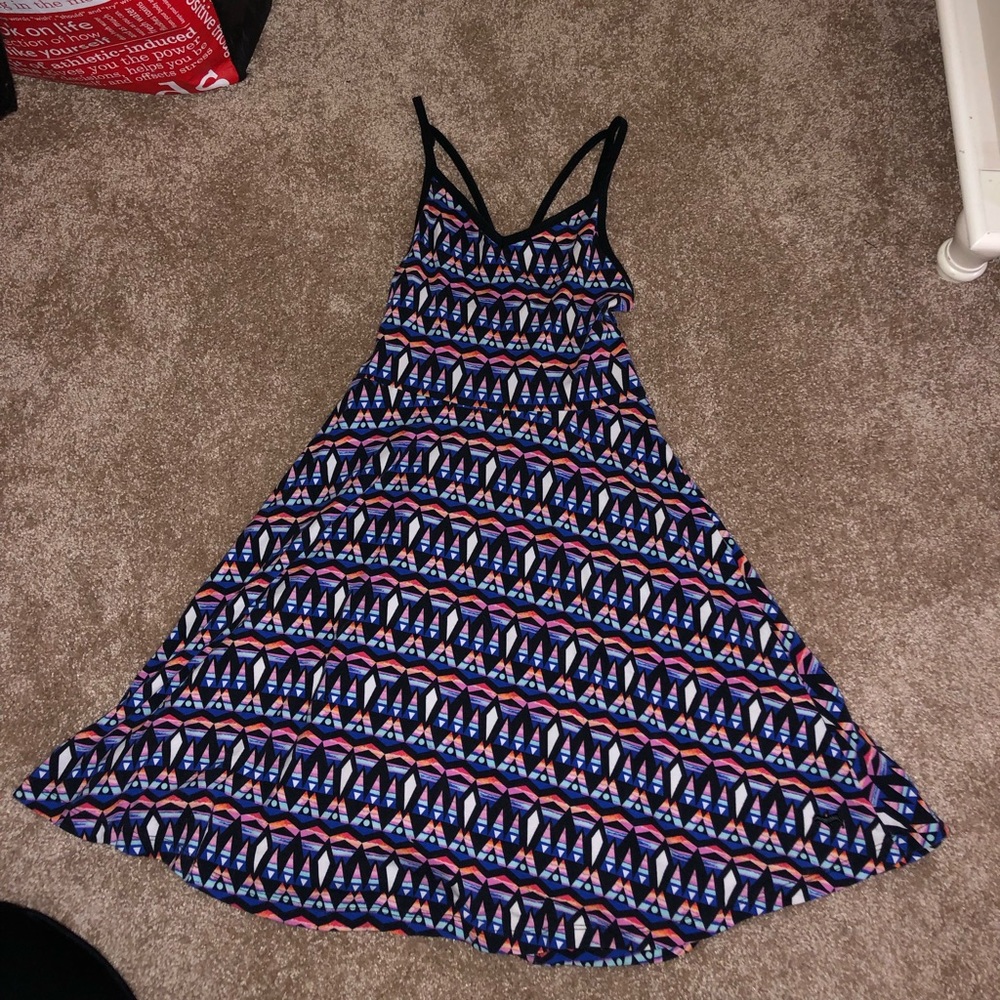 PINK criss cross back dress multi color